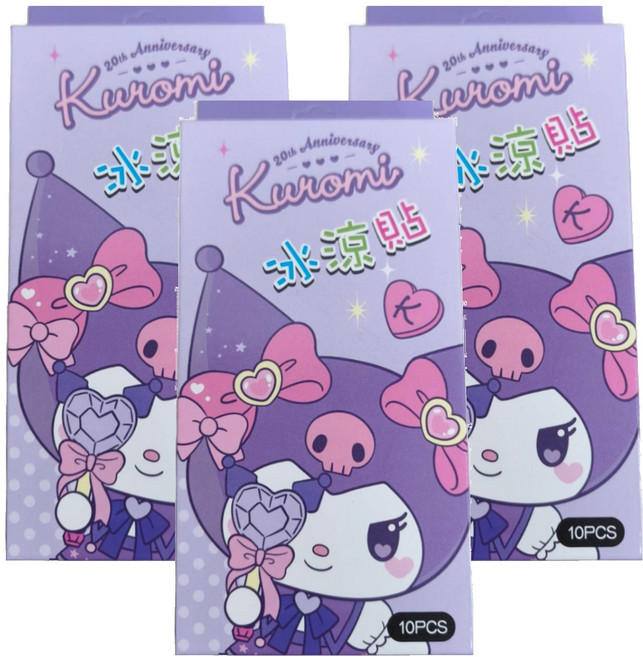 Sanrio 三麗鷗 冰涼貼 酷洛米 帕洽狗兩種款式隨機出貨, 10片, 3盒