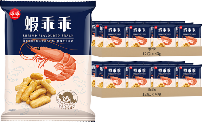 乖乖 玉米脆條蝦乖乖 原味, 40g, 24包