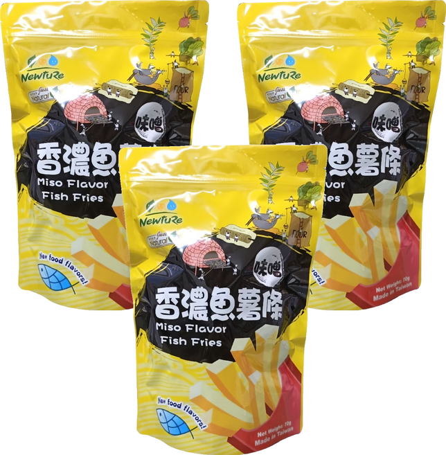 NewtuRe 展康 香濃魚薯條, 3包, 70g