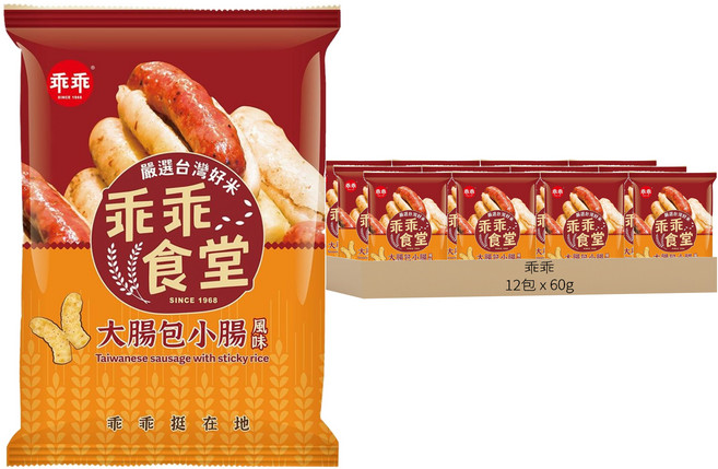 乖乖 乖乖食堂米果 大腸包小腸風味, 12包, 60g