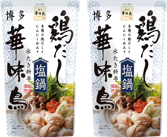 博多華味鳥 鹽味雞湯湯底, 600g, 2個