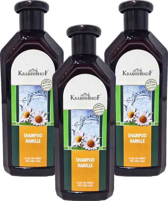 krauterhof 草本莊園 無矽靈植萃草本洗髮精 洋甘菊洗髮精, 500ml, 3瓶