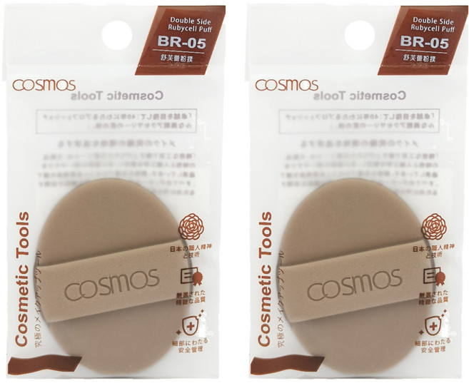COSMOS 舒芙蕾氣墊粉撲 BR-05, 橢圓形, 2個