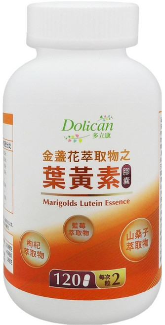 Dolican 多立康 金盞花萃取物之葉黃素膠囊, 120顆, 552mg, 1瓶