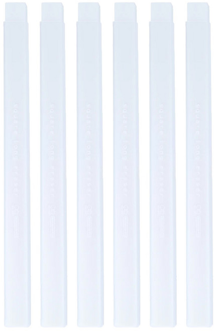 sun-star square long eraser 大小角度方形長條橡皮擦 14.5 x 1.1 x 1.1cm 21g, 冰鹽白, 6個