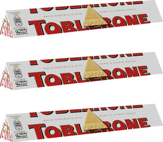 TOBLERONE 瑞士三角 白巧克力, 100g, 3條