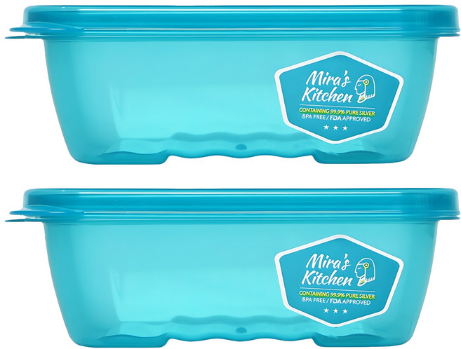 Mira's Kitchen 蔬菜保存密封奇蹟保鮮盒 550ml, 1個容器 + 1個蓋子, 2組