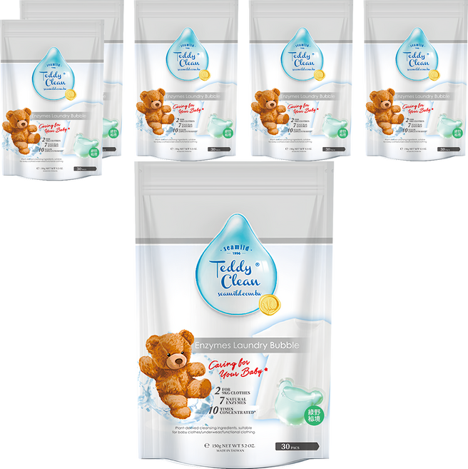 清淨海 純淨系列 植萃酵素洗衣膠囊 綠野秘境, 30顆, 6袋