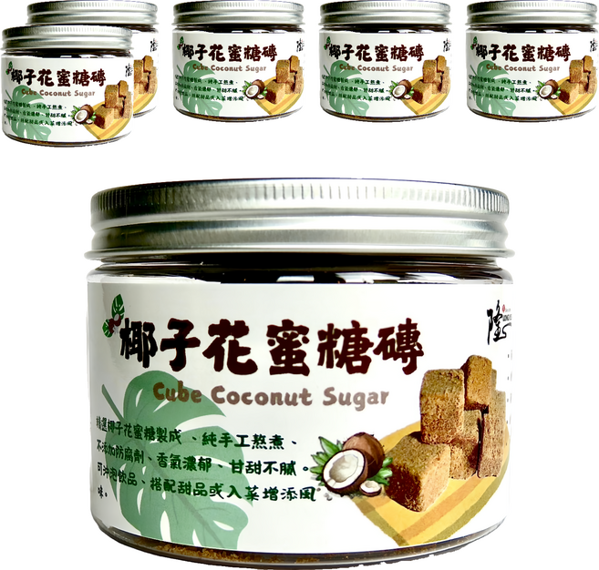 Longyes 隆一 椰子花蜜糖磚, 120g, 6罐
