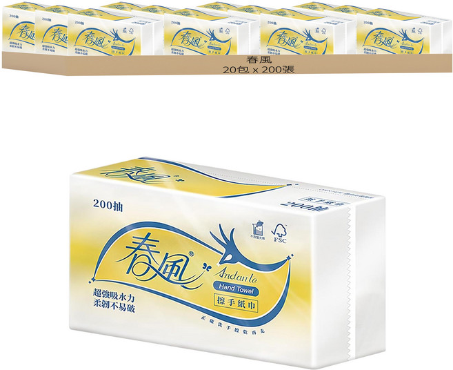 春風 擦手紙, 200張, 20包