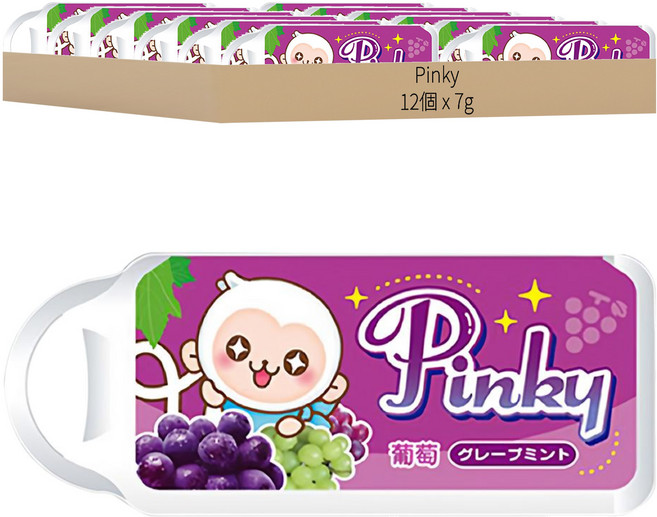 Pinky 薄荷糖 葡萄, 7g, 12個