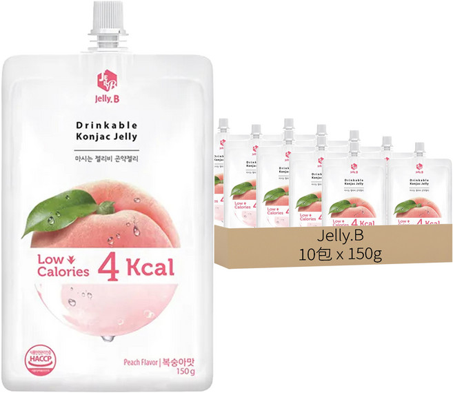 JELLY.B 低卡蒟蒻果凍 水蜜桃口味, 150g, 10包