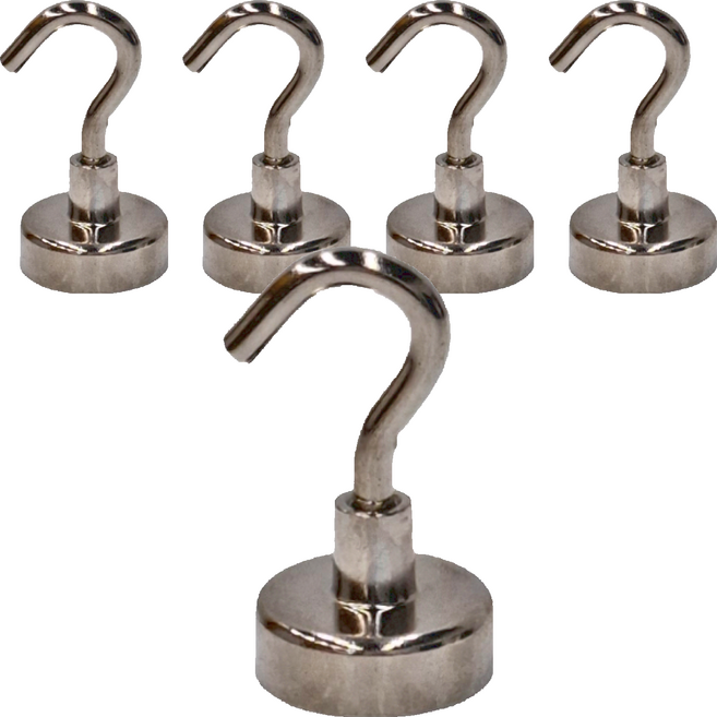 FAmILyLIFE 生活 魔獸級汝鐵硼強力磁鐵掛勾 A-158-10 36 x 20mm 21g 10個, 銀色, 5包