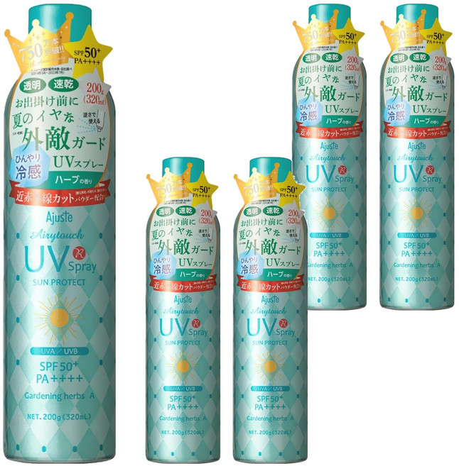 Ajuste 愛伽絲 高效防曬噴霧 SPF50+ PA++++ DOS-03980 精油香氣, 200g, 5瓶