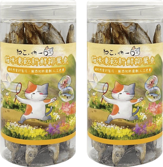 Neko 吶一口 貓咪凍乾 3個月以上, 新鮮柳葉魚, 60g, 2罐