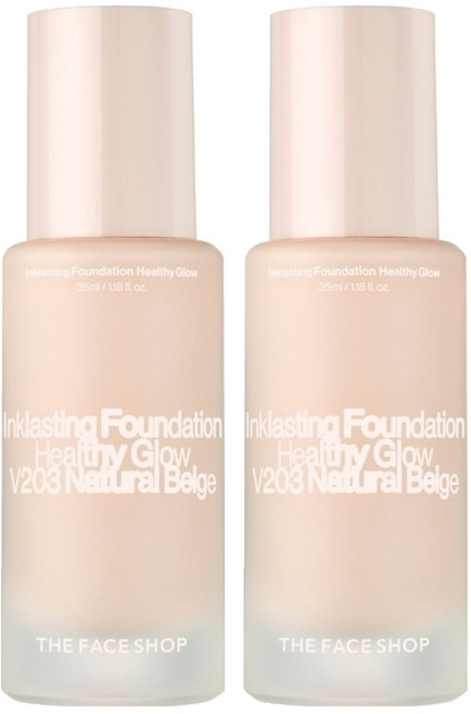 THE FACE SHOP 菲詩小舖 fmgt 台灣公司貨 貼妝恆潤粉底液 SPF35 PA++ 35ml, V203, 2瓶