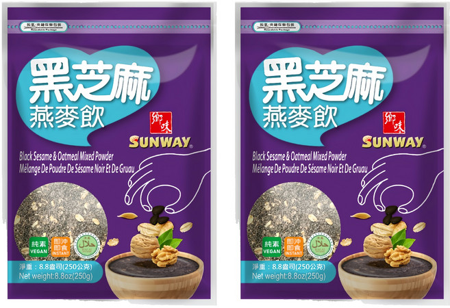 SUNWAY 鄉味 黑芝麻燕麥飲, 250g, 2個