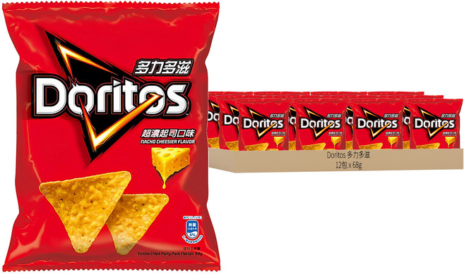 Doritos 多力多滋 玉米片 超濃起司, 68g, 12包