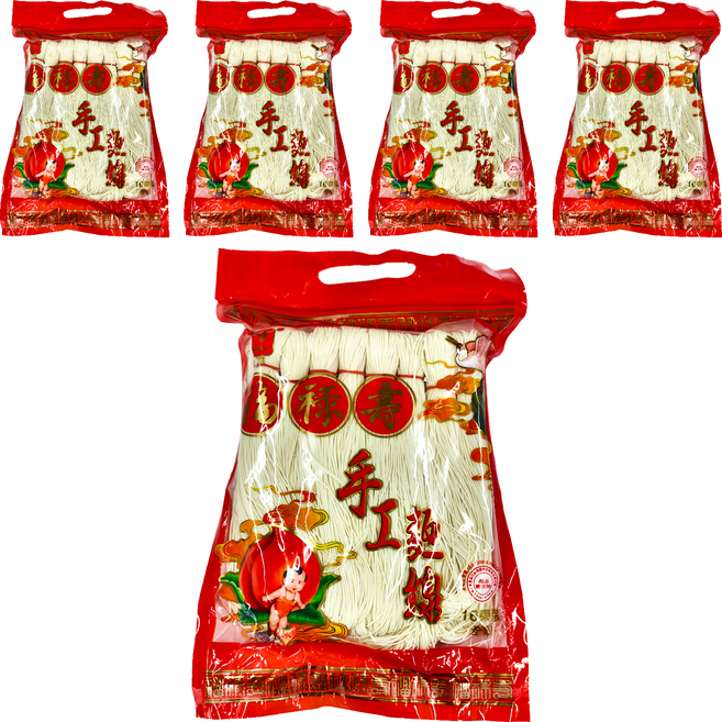 宏廣 福祿壽台灣手工麵線 16束, 5包, 1.2kg