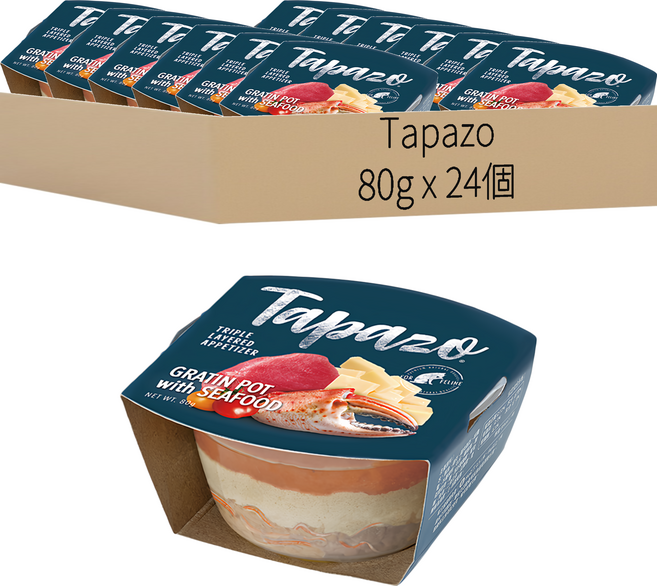 Tapazo 特百滋 貓用 開胃三層杯, 濃起司海鮮鍋, 80g, 24個