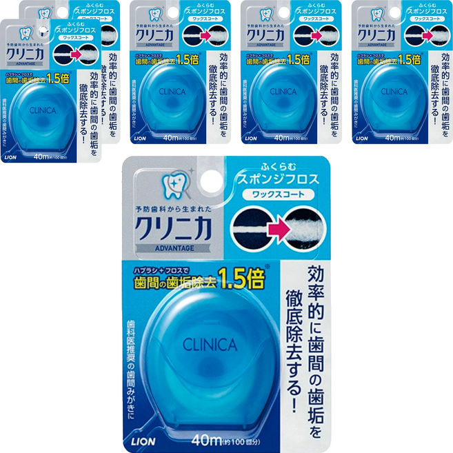 LION 獅王 固齒佳 馬卡龍牙線 顏色隨機, 40m, 6個, 1入