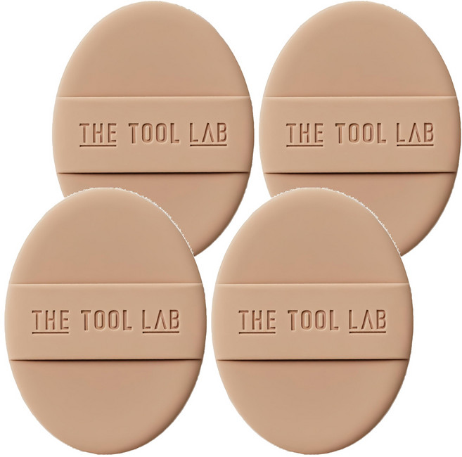 THE TOOL LAB 長效彈力粉撲 標準款, 米色, 4個