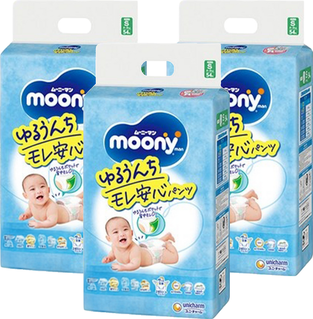 滿意寶寶 moony 日本頂級超薄紙尿褲/尿布 4~8kg, S, 162片