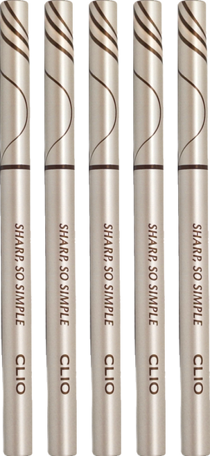 CLIO 珂莉奧 超流線防水抗暈眼線膠筆 0.14g, 005 ASH BROWN, 5支