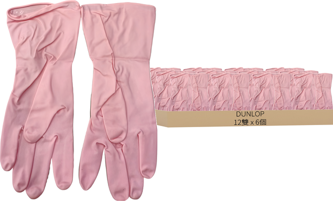 Dunlop Home Products 薄手套 M(30cm) 粉色, M, 12雙