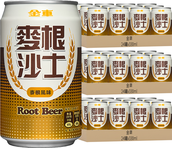 金車 麥根沙士, 330ml, 72罐