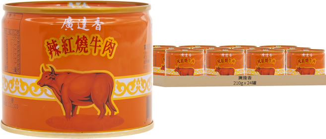 廣達香 辣紅燒牛肉, 210g, 24罐