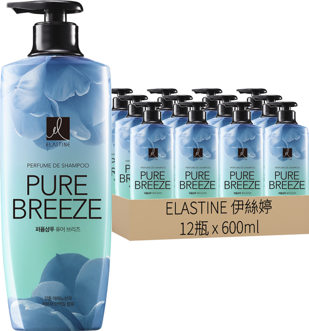 ELASTINE 伊絲婷 奢華香水系列 洗髮精 永恆珍愛, 600ml, 12瓶