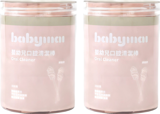 BABYMAI 寶寶買 口腔清潔棒 螺旋款, 白色, 2個, 30個裝