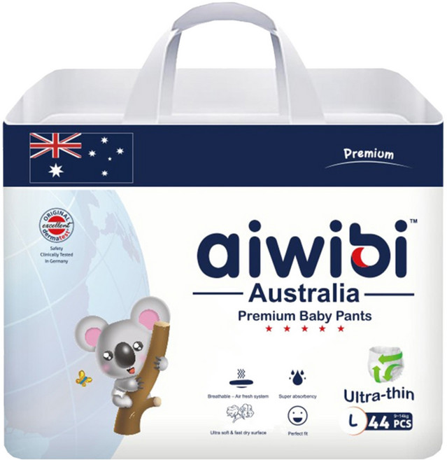 aiwibi 愛薇彼 零觸感瞬吸褲型紙尿褲 9~14kg, L, 44片