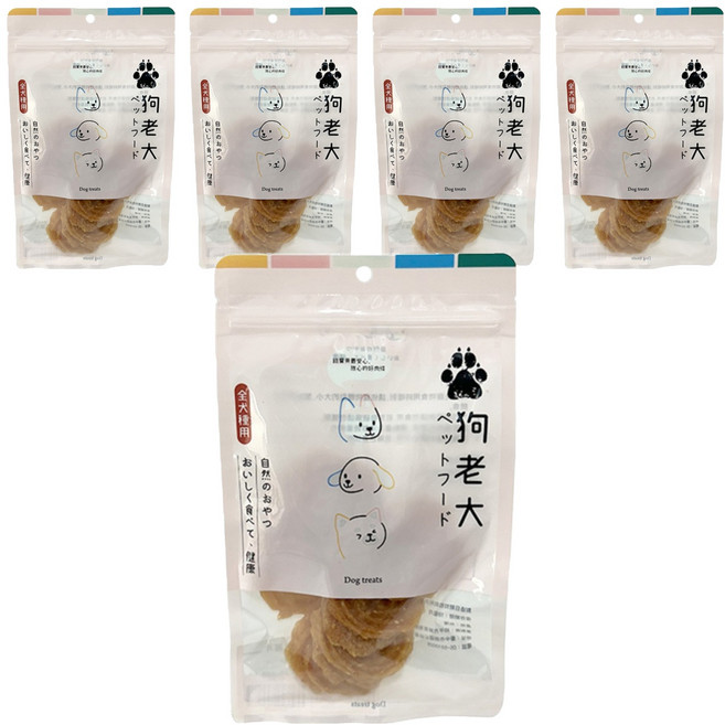 狗老大 寵物零食, 5個, 芝麻雞腿圓片, 100g