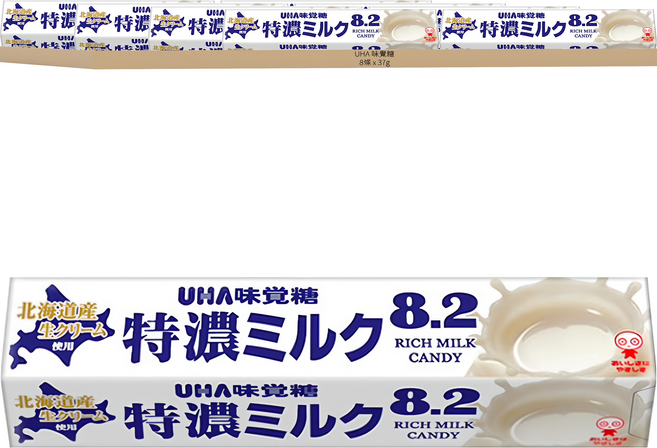 UHA 味覺糖 特濃牛奶條糖, 37g, 8條