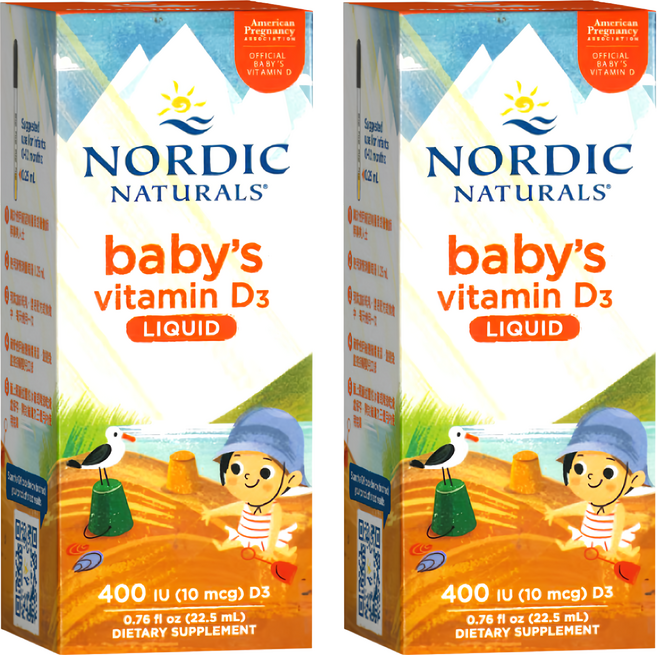 Nordic Naturals 貝比D 液體維生素D3滴劑, 2個, 22.5ml
