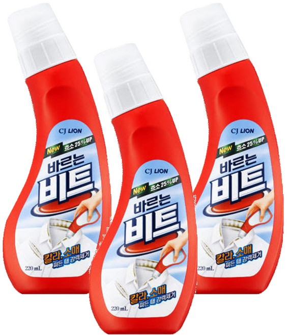 Beat 衣物去漬液 針對頑固污漬, 220ml, 3瓶