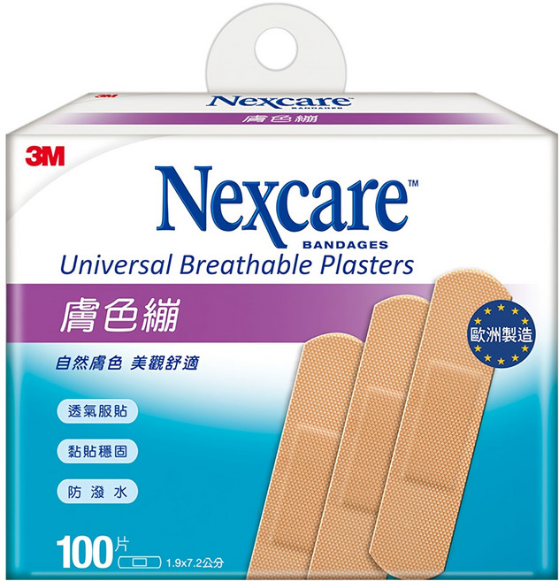 3M Nexcare OK繃 膚色繃帶 未滅菌 1.9*7.2cm, 100片, 1盒