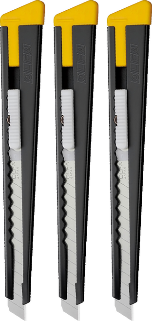 OLFA 小美工刀, 黑色, 3支