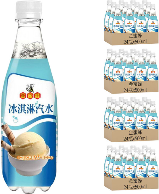 金蜜蜂 冰淇淋汽水, 500ml, 96瓶