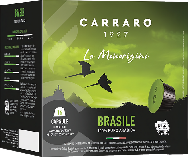 CARRARO BRASILE 巴西 咖啡膠囊 Dolce Gusto咖啡機適用, 7g, 16顆, 1盒
