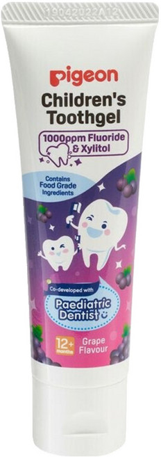pigeon 貝親 兒童含氟牙膏 葡萄味 12個月以上, 45g, 1條