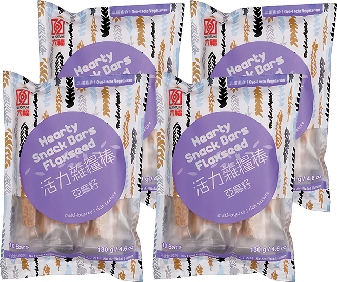 六福 活力雜糧棒 亞麻籽, 130g, 4袋