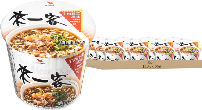 統一 來一客 牛肉蔬菜 65g, 12入