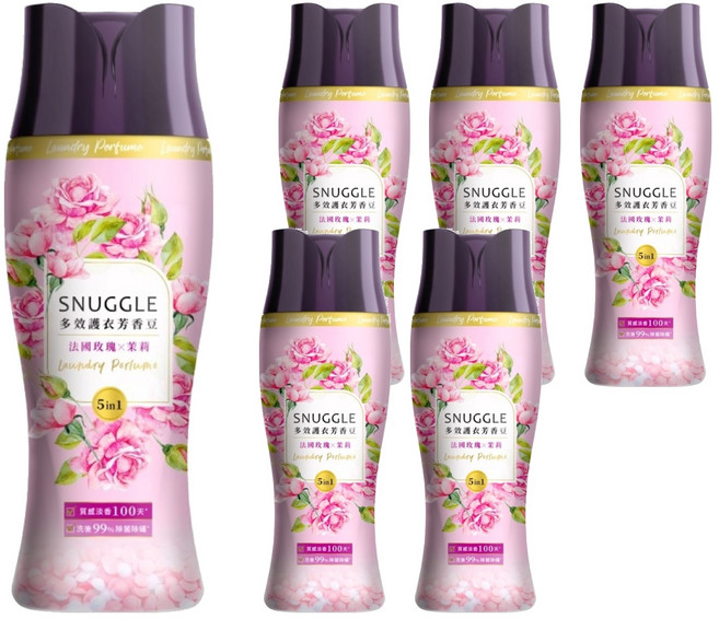 Snuggle 熊寶貝 多效護衣芳香豆 法國玫瑰茉莉, 350ml, 6瓶