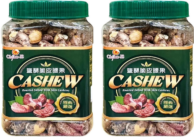 Chiao-E 巧益 鹽酥脆皮腰果, 380g, 2罐