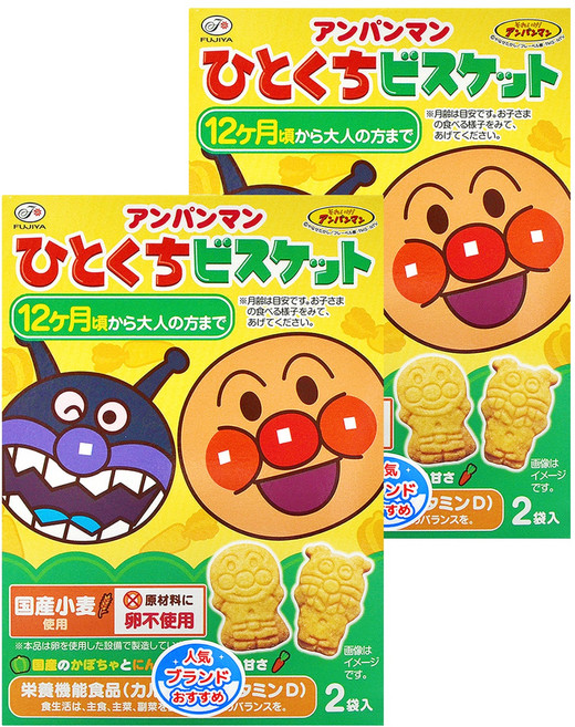 FUJIYA 不二家 麵包超人蔬果餅 12個月以上 2包, 72g, 2盒