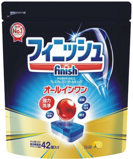 finish 洗碗機專用 紅球強效洗碗清潔錠 42個, 756g, 1包
