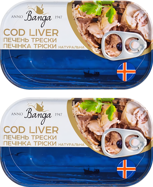 banga 鱈魚肝, 115g, 2罐